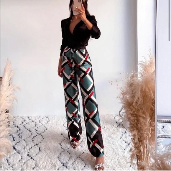 Zara Satin High Waisted Pants - Picture 1 of 10